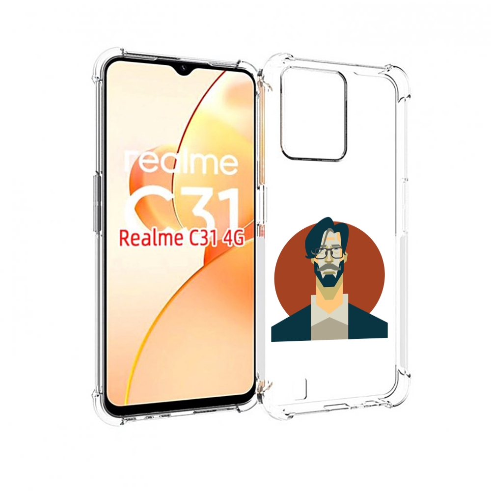 

Чехол MyPads мужичек-в-очках для OPPO Realme C31, Прозрачный, Tocco