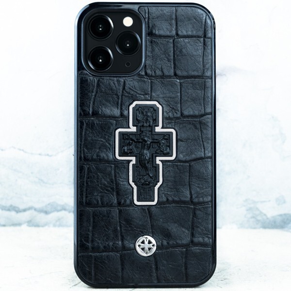 

Чехол Euphoria HM CROC Crucifix Cross для Apple iPhone 13 mini, черный, CROC Crucifix Cross