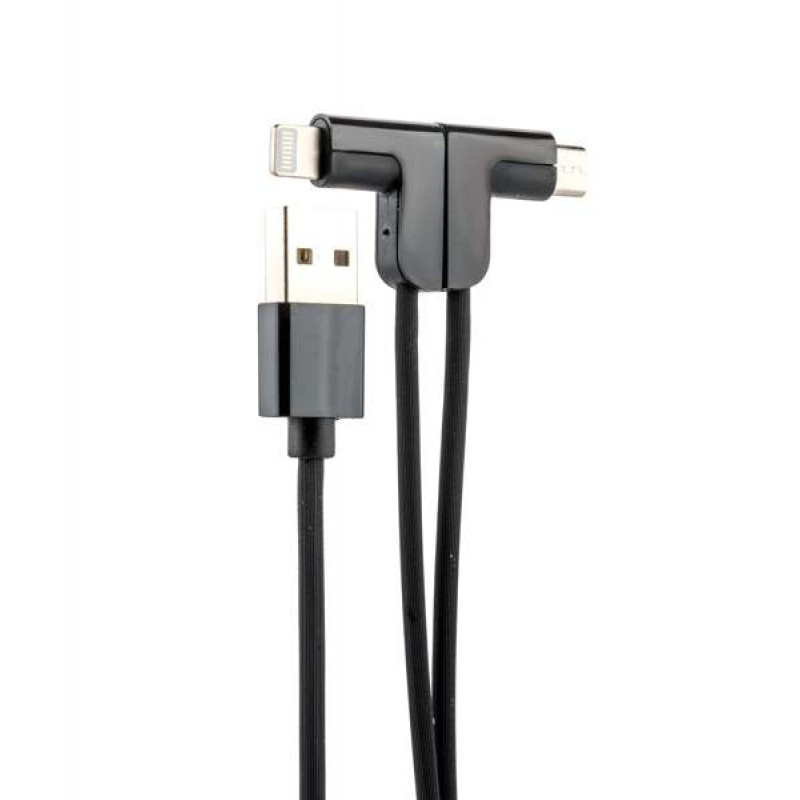 

Hoco X12 Кабель Micro-USB Lightning, 1м черный, X12