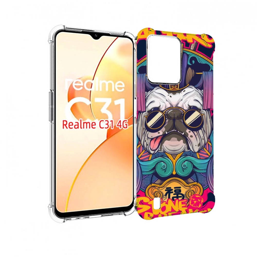 

Чехол MyPads мопс агро яркая для OPPO Realme C31, Прозрачный, Tocco