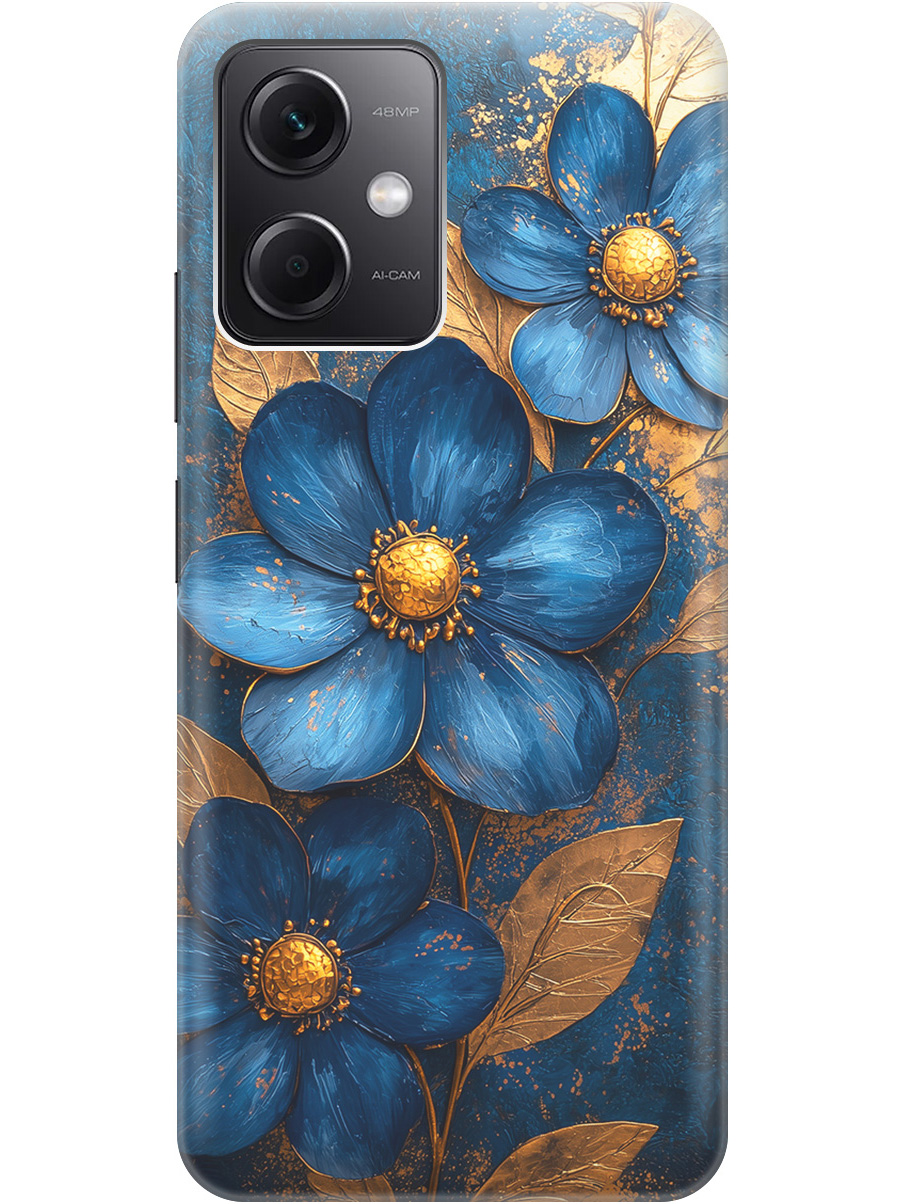 

Силиконовый чехол на Xiaomi Redmi Note 12 с принтом "Синие цветы, золотые листья", Прозрачный;золотистый;синий, 762098323