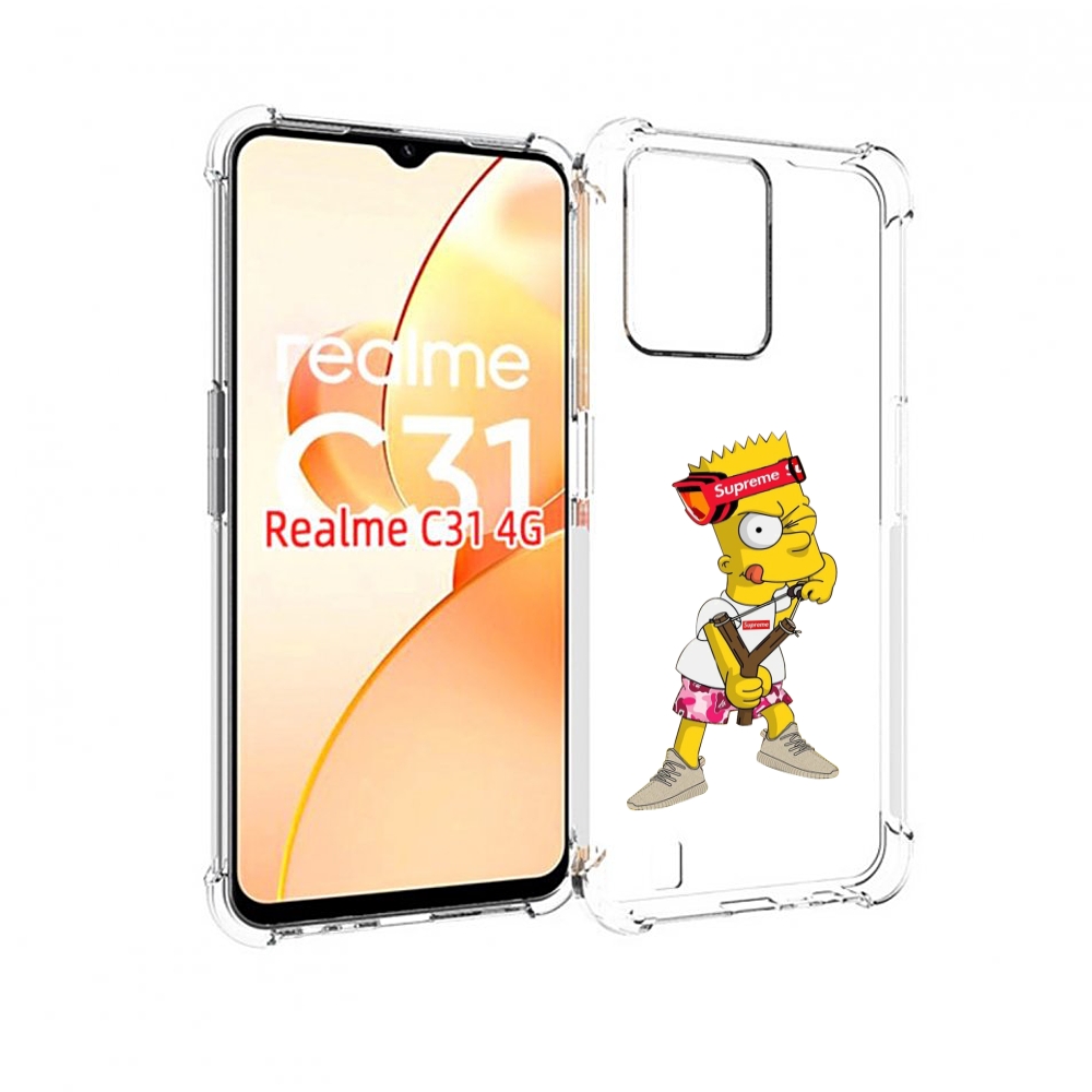 

Чехол MyPads модный-барт-симпсон для OPPO Realme C31, Прозрачный, Tocco
