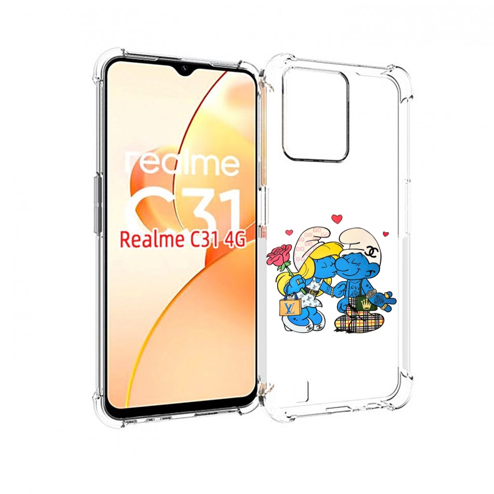 

Чехол MyPads модные-смурфики для OPPO Realme C31, Прозрачный, Tocco
