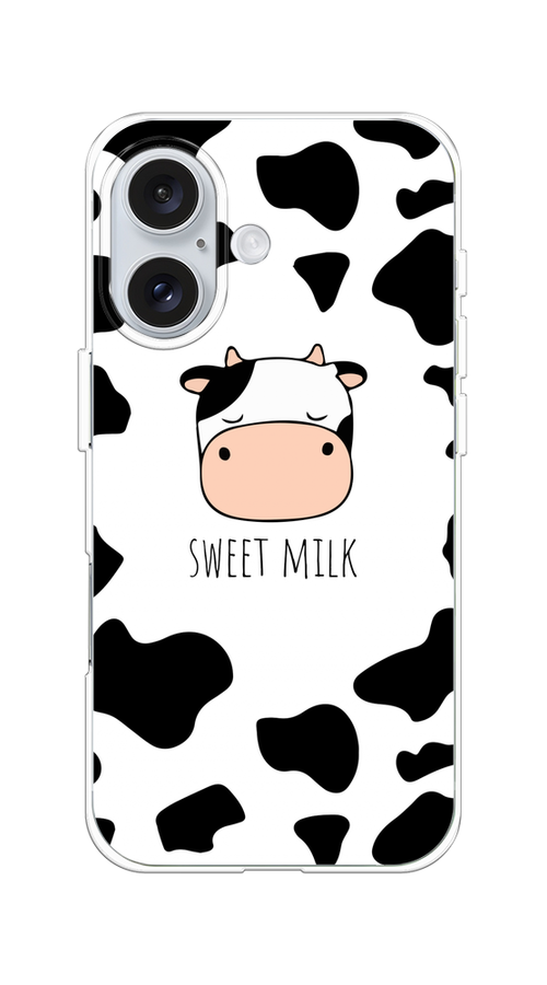 

Чехол на Apple iPhone 16 "Sweet milk", Розовый;белый;черный, 16050-1