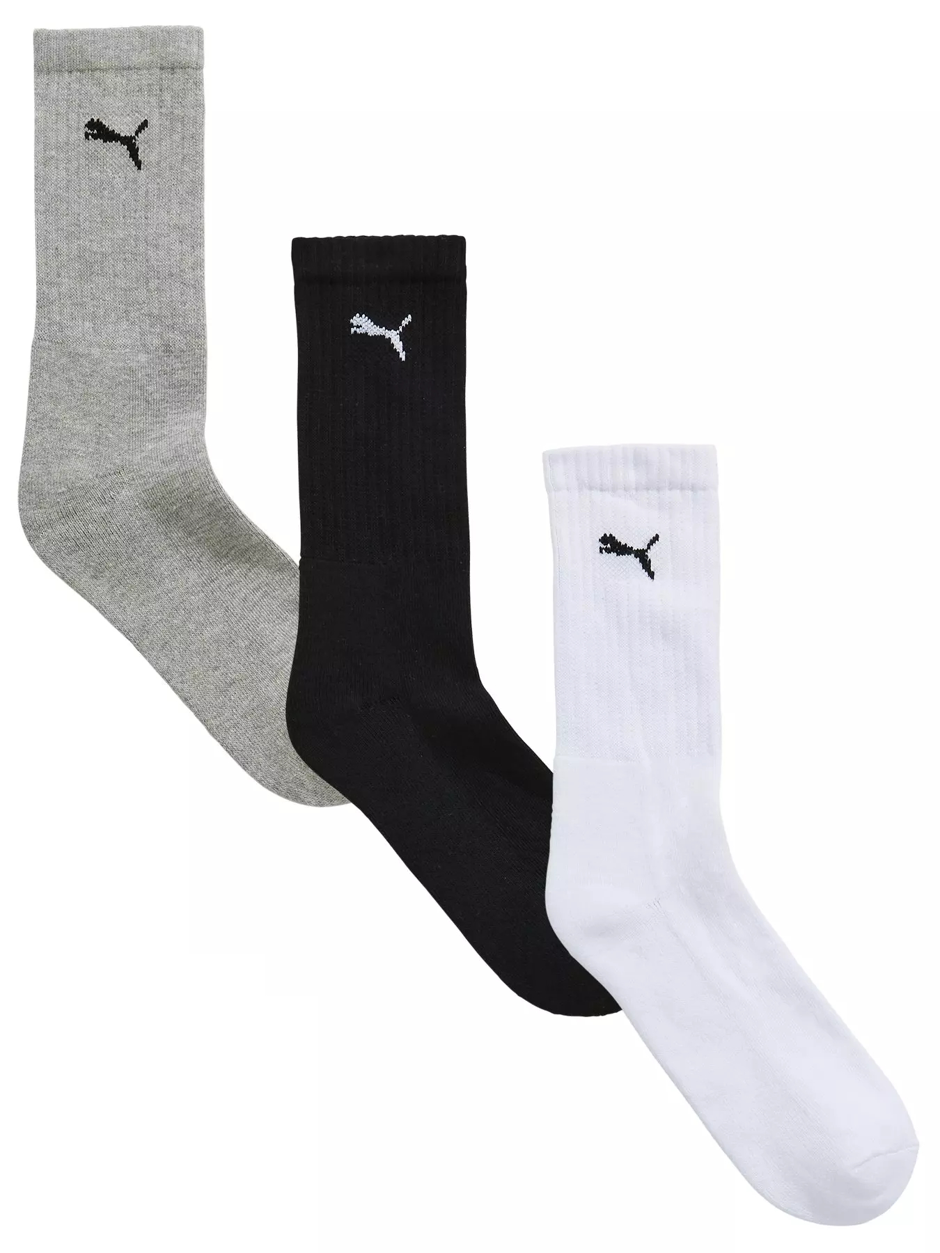 Носки унисекс PUMA Crew Sock 88035510 белый/серый/черный 35-38