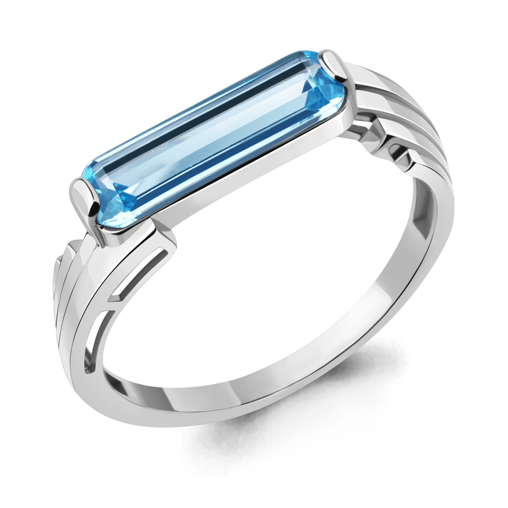 

Кольцо из серебра с топазом искусственным Aquamarine Aquamarine 6976192_925_р р. 17,5, 6976192_925_р