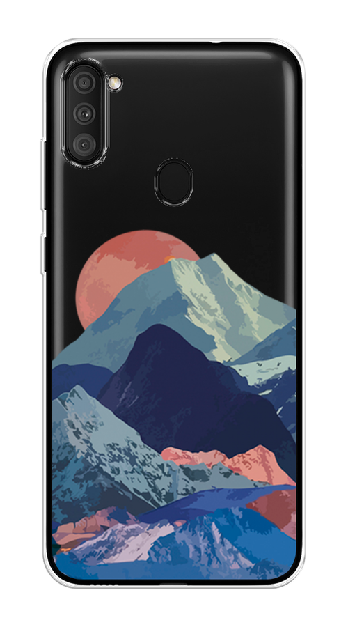 

Чехол на Samsung Galaxy A11 "Закат в снежных горах", Красный;серый;голубой, 2100150-2