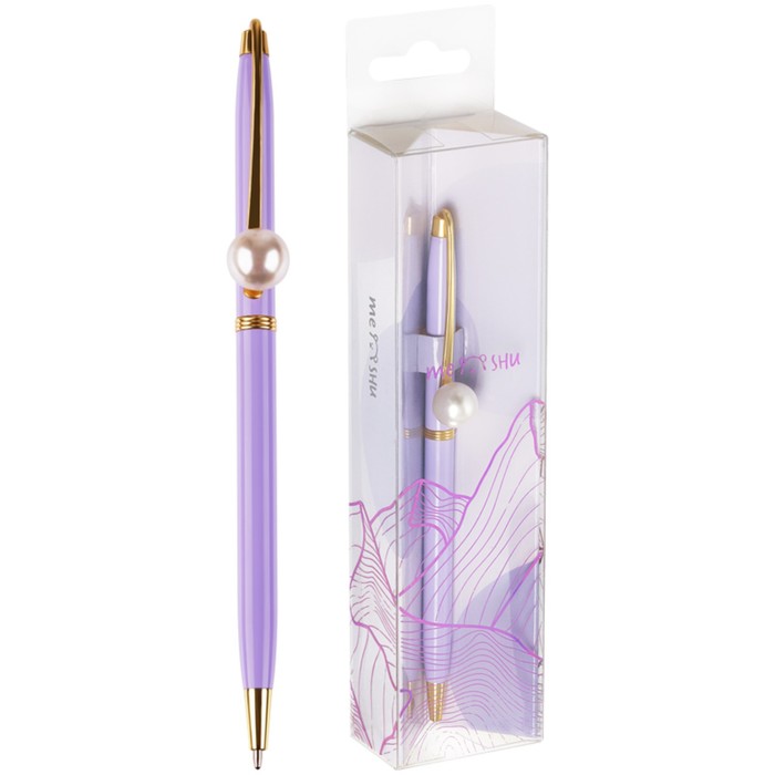 

Ручка шариковая поворотная MESHU Lilac jewel, синий стержень, металлический корпус, Meshu