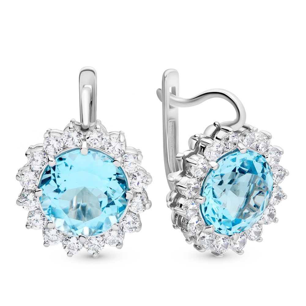 

Серьги из белого золота с топазом, фианитом 585Gold 202006388, 202006388