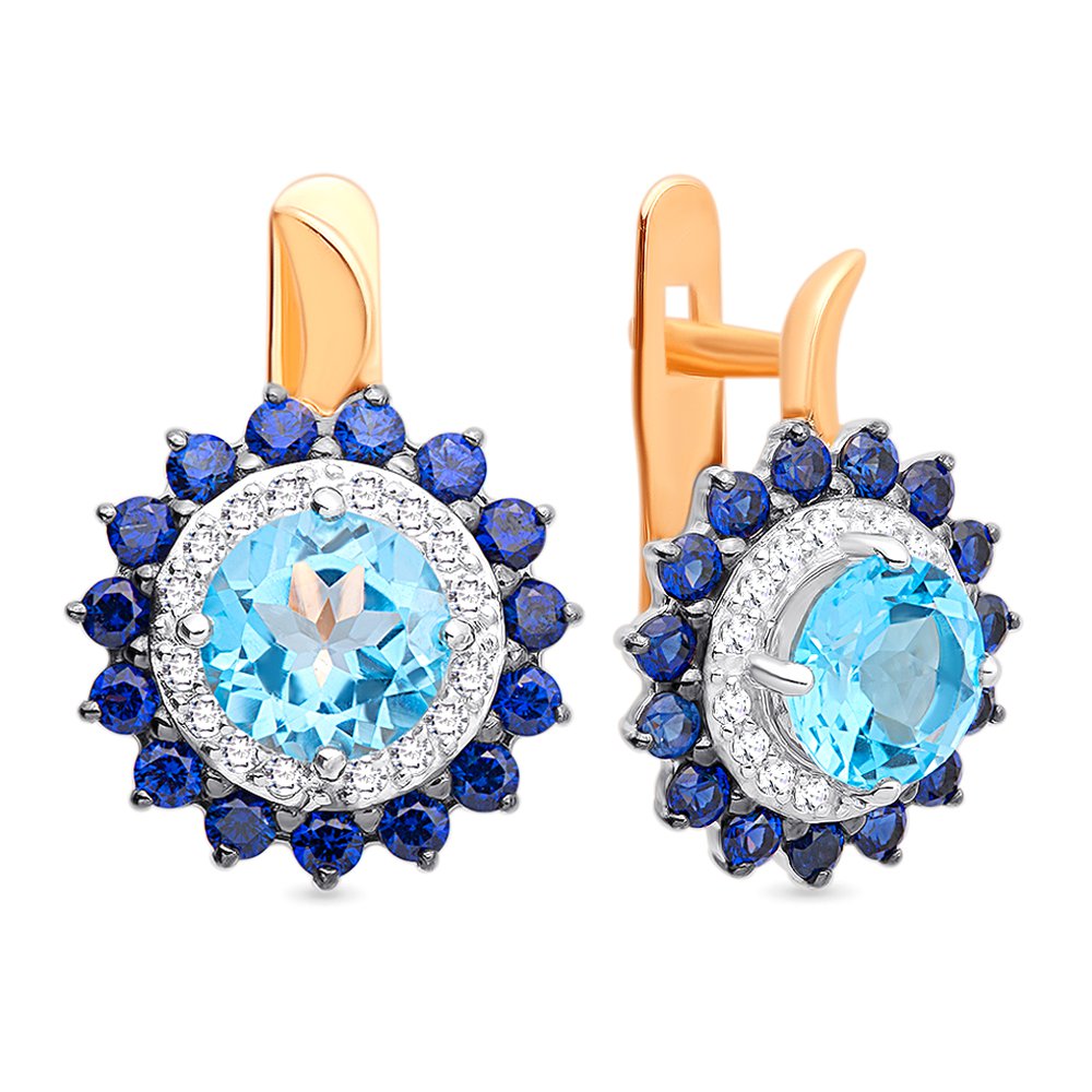 

Серьги из красного золота с топазом, фианитом 585Gold 202006382, 202006382