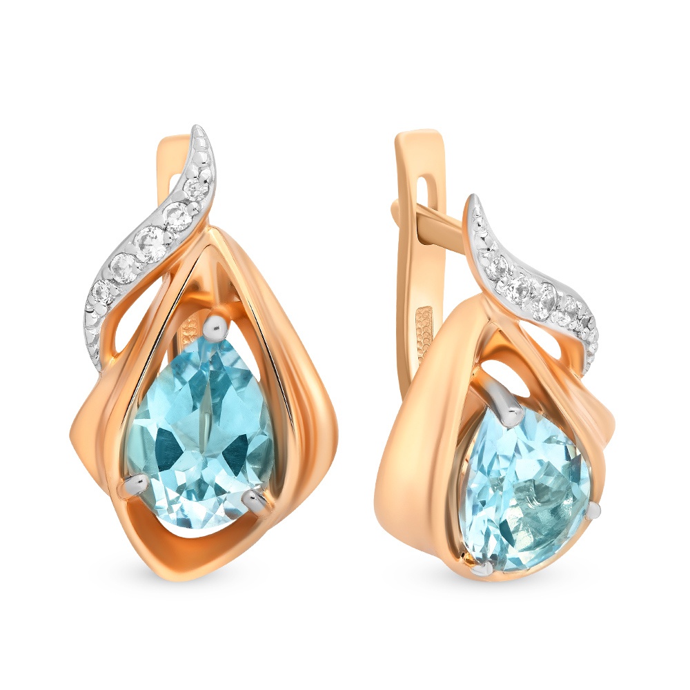 

Серьги из красного золота с топазом, фианитом 585Gold 202006341, 202006341