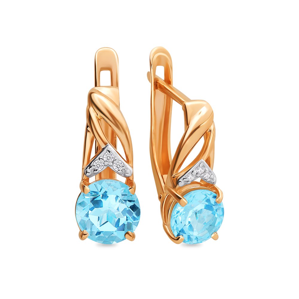 

Серьги из красного золота с топазом, фианитом 585Gold 202006339, 202006339