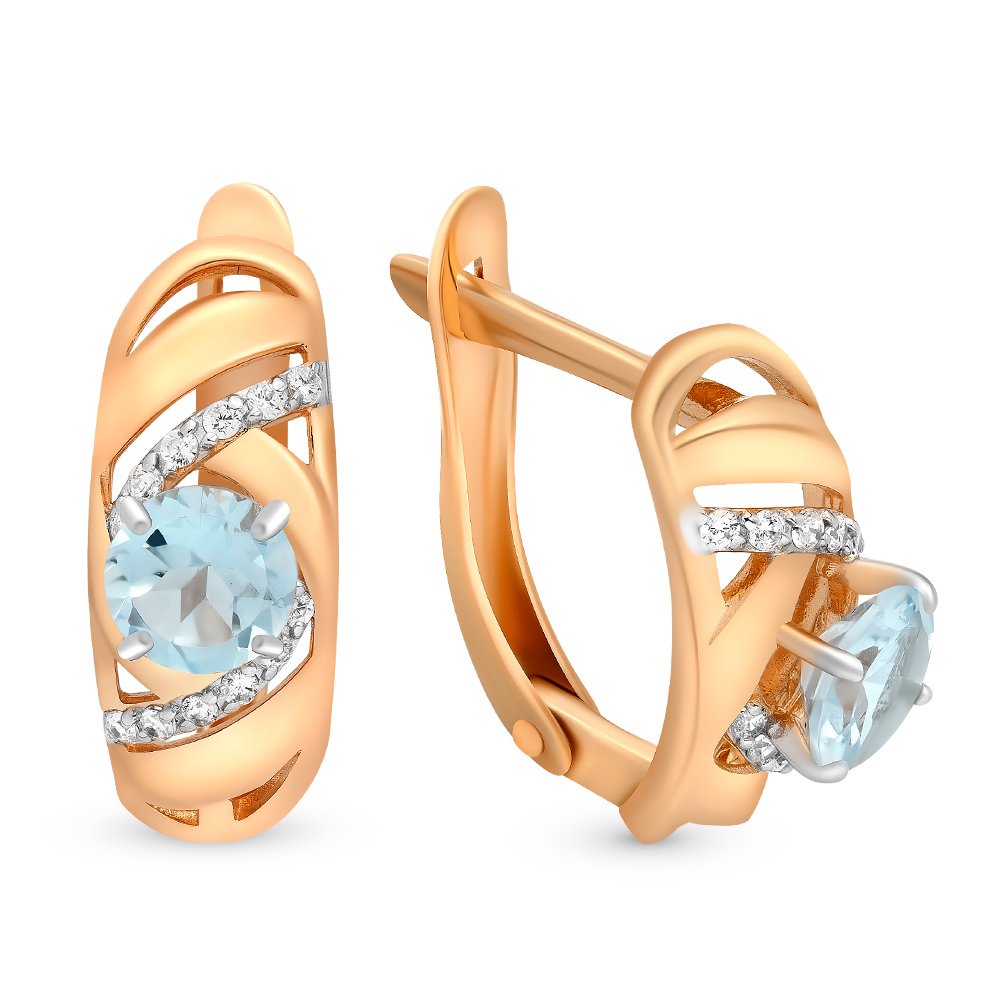 

Серьги из красного золота с топазом, фианитом 585Gold 202006358, 202006358