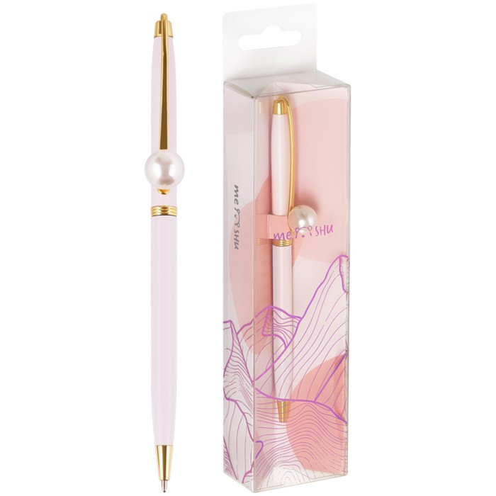 

Ручка шариковая поворотная MESHU Pink jewel, синий стержень, металлический корпус, Meshu