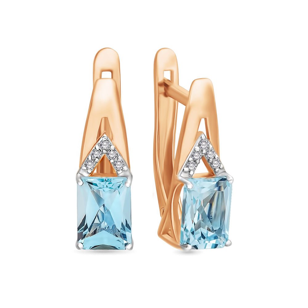 

Серьги из красного золота с топазом, фианитом 585Gold 202006308, 202006308