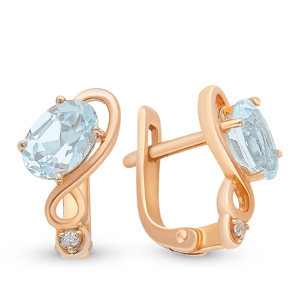 

Серьги из красного золота с топазом, фианитом 585Gold 202007936, 202007936