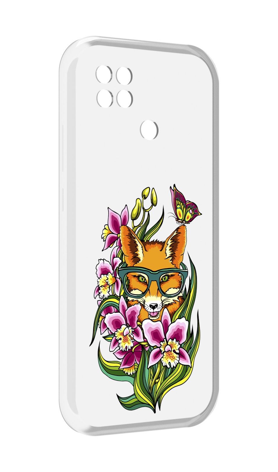 

Чехол MyPads Лиса в цветах для Xiaomi Poco C40, Прозрачный, Tocco