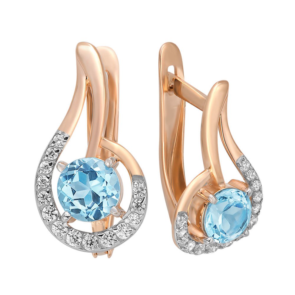 

Серьги из красного золота с топазом, фианитом 585Gold 202005583, 202005583