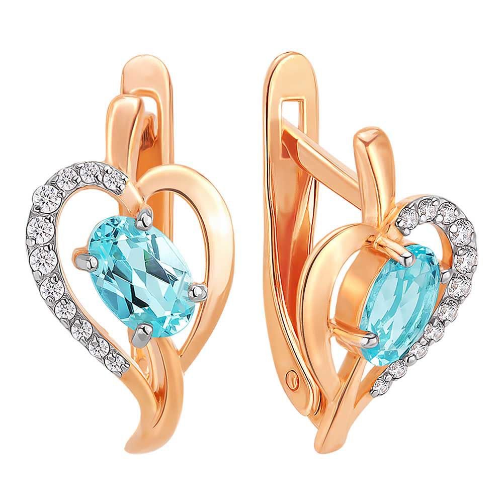 

Серьги из красного золота с топазом, фианитом 585Gold 202005584, 202005584