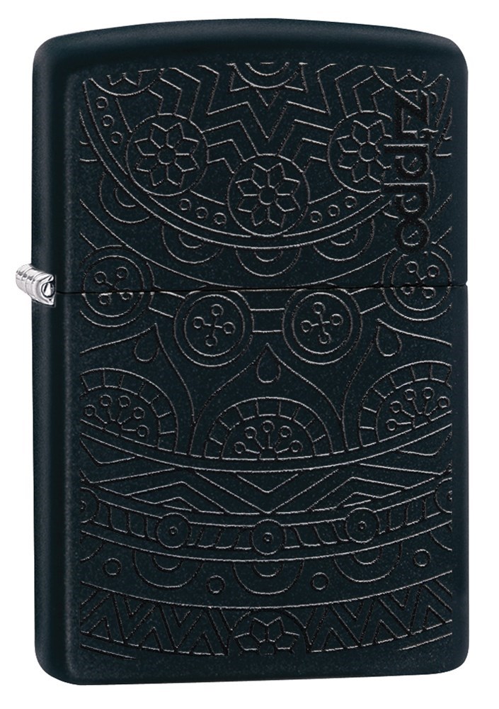 Бензиновая зажигалка Zippo Tone on Tone Design Black Matte