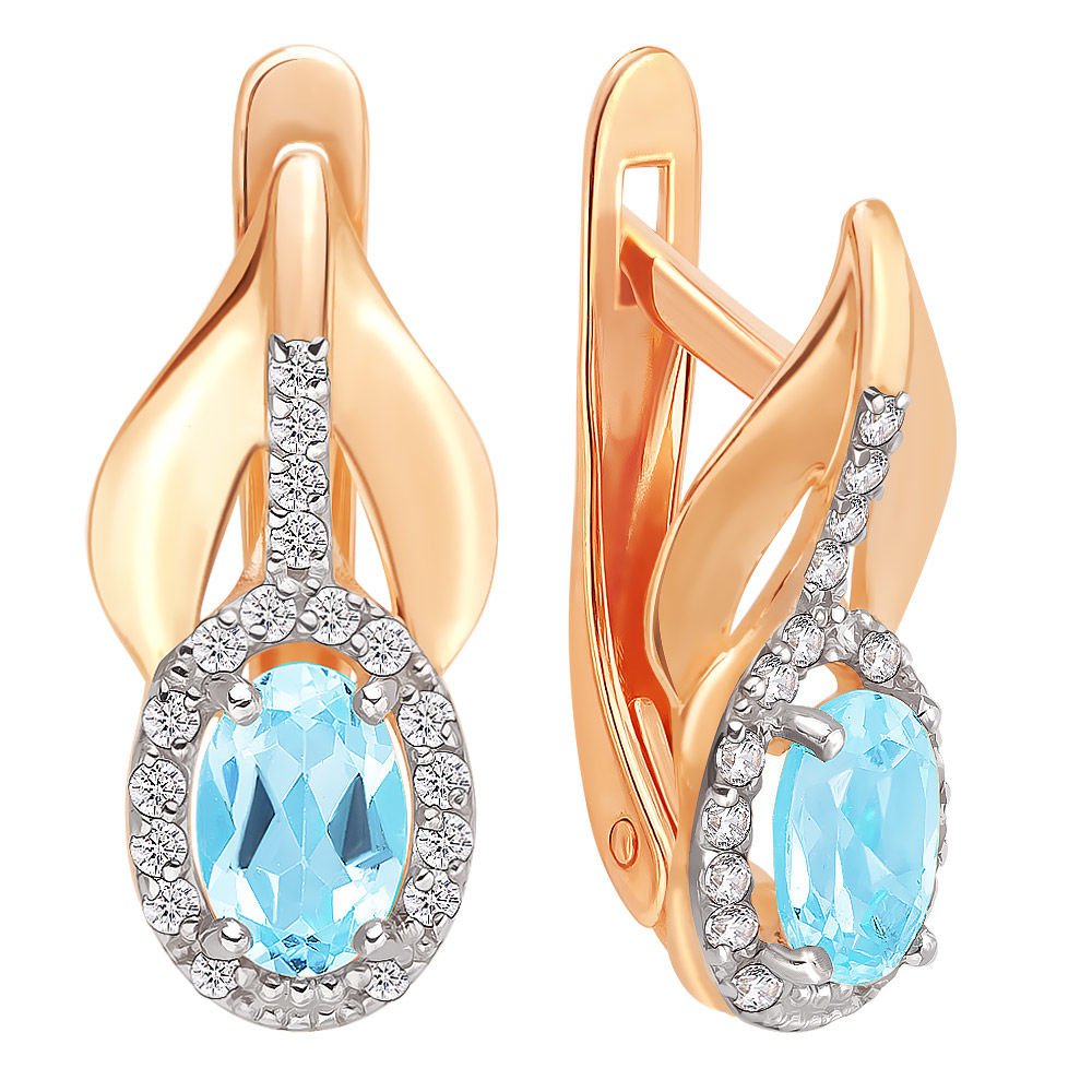 

Серьги из красного золота с топазом, фианитом 585Gold 202005526, 202005526