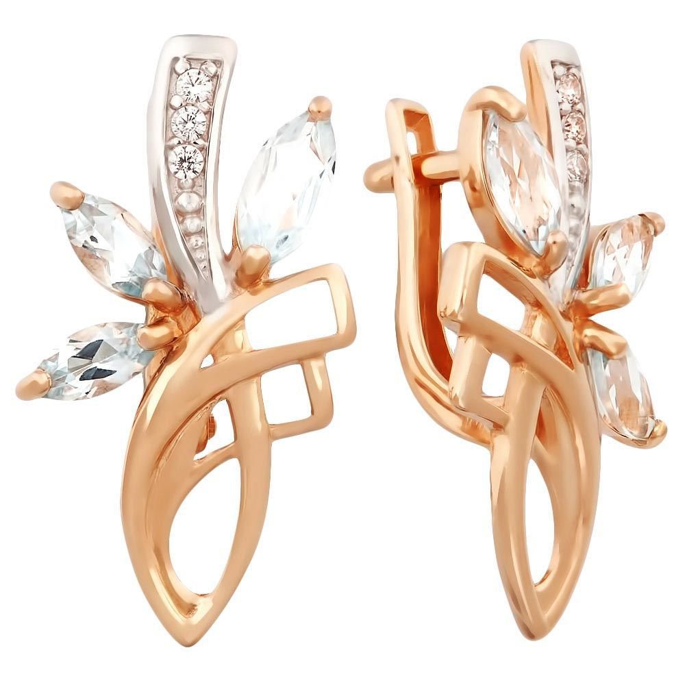 

Серьги из красного золота с топазом, фианитом 585Gold 202005316, 202005316