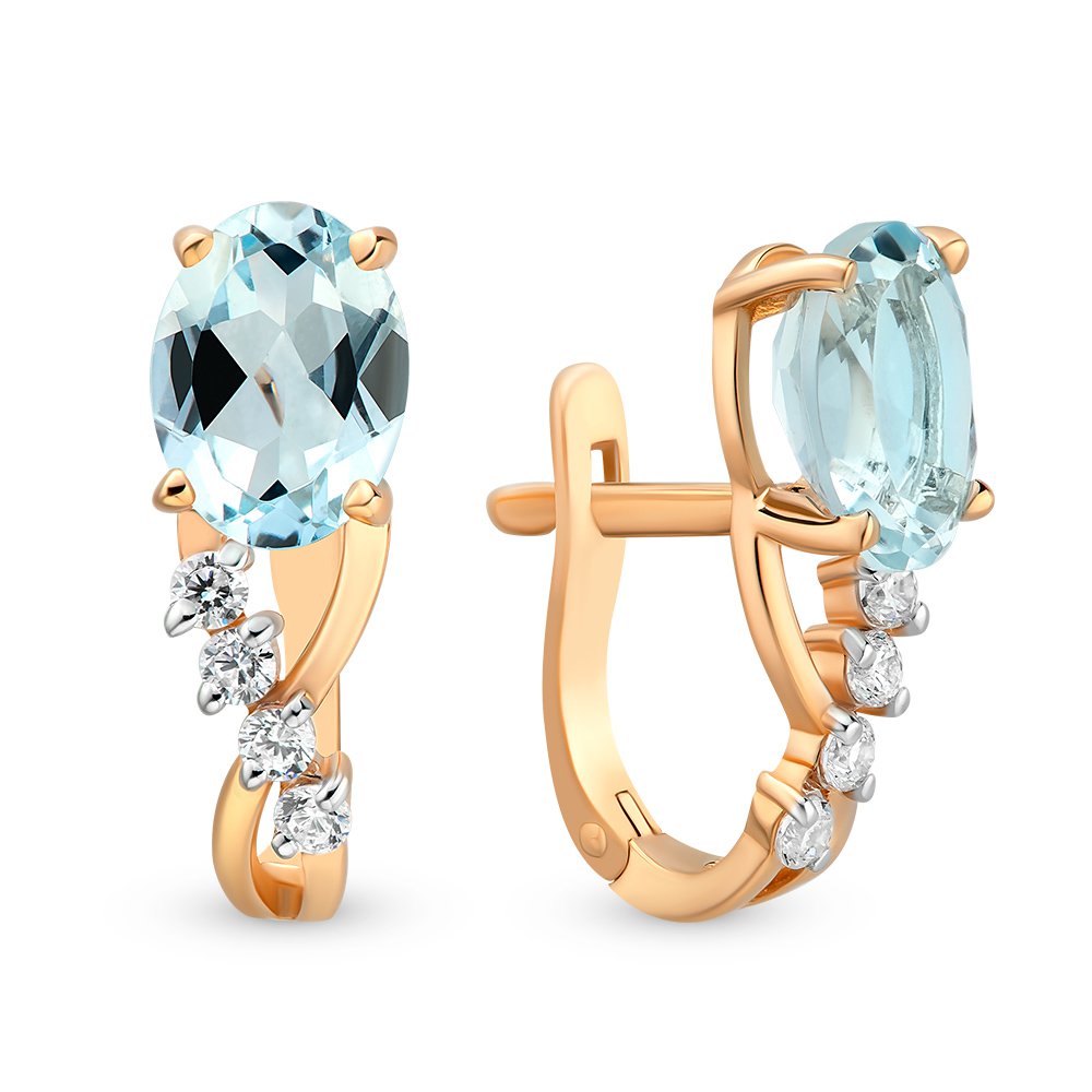 

Серьги из красного золота с топазом, фианитом 585Gold 202007928, 202007928