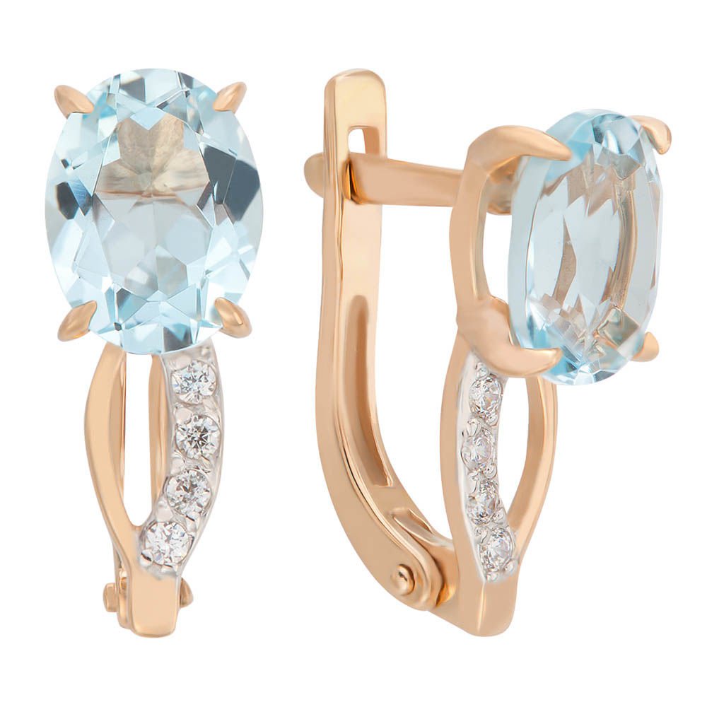 

Серьги из красного золота с топазом, фианитом 585Gold 202008177, 202008177
