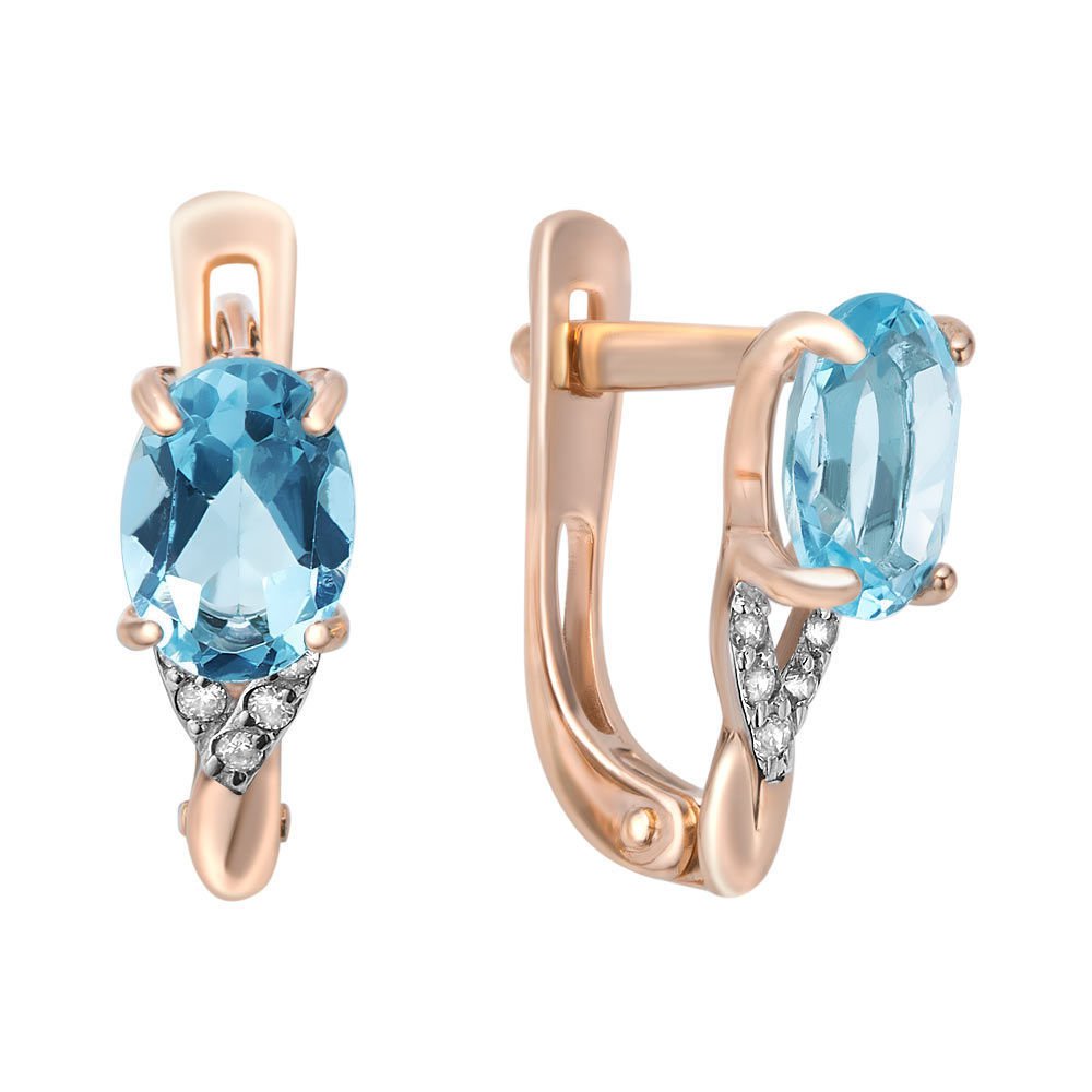 

Серьги из красного золота с топазом, фианитом 585Gold 202007929, 202007929