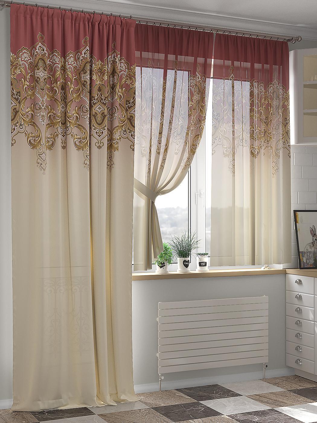 

Комплекты штор AT HOME Олевиранс высота 260 см, ширина 150 см, Бежевый, 524141