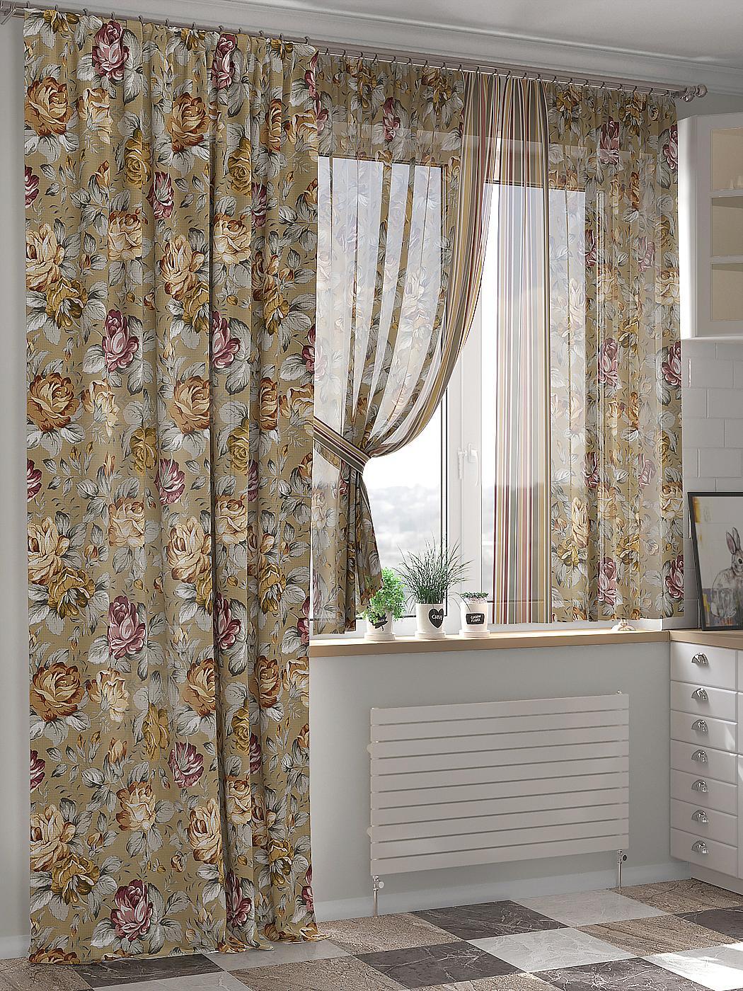 

Комплекты штор AT HOME Гвениорис высота 260 см, ширина 150 см, Бежевый, 524108