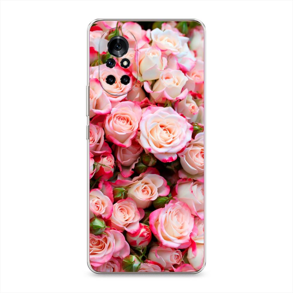 

Чехол на Honor V40 Lite "Много роз", Розовый, 6105750-2