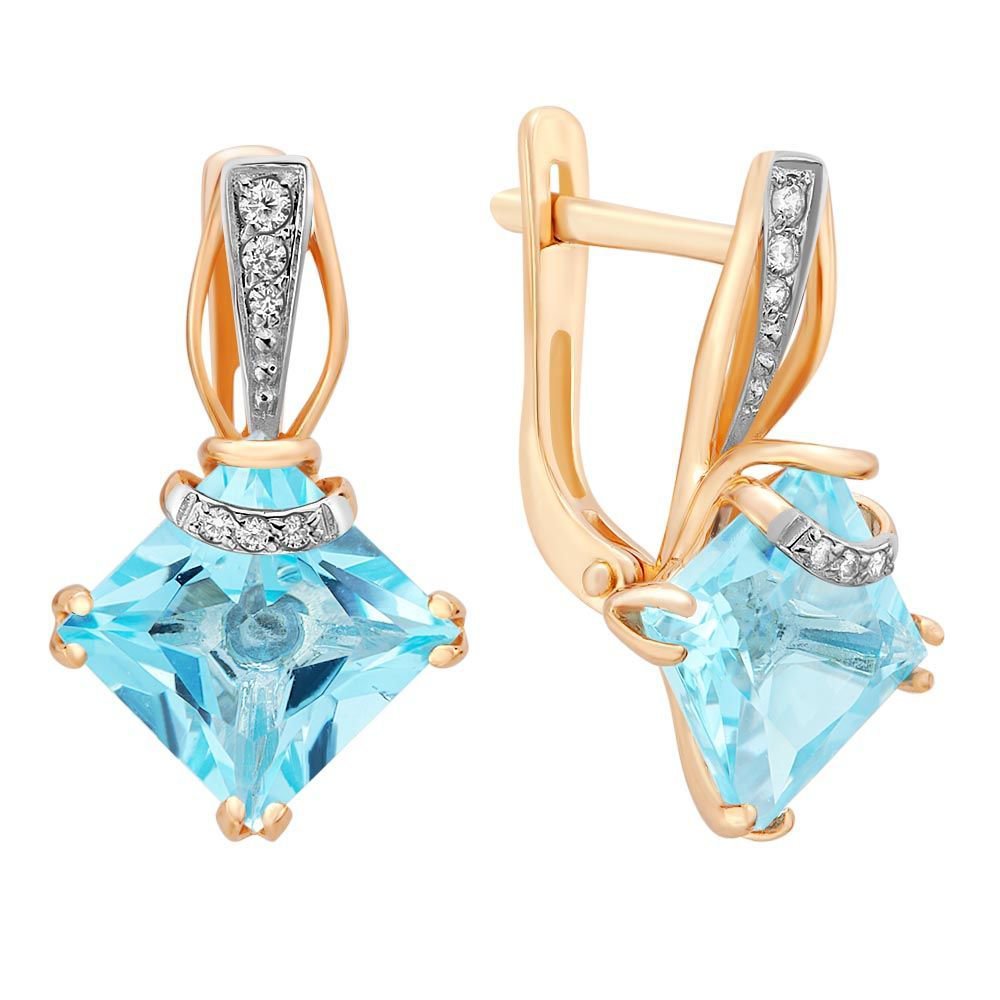 

Серьги из красного золота с топазом, фианитом 585Gold 202005262, 202005262