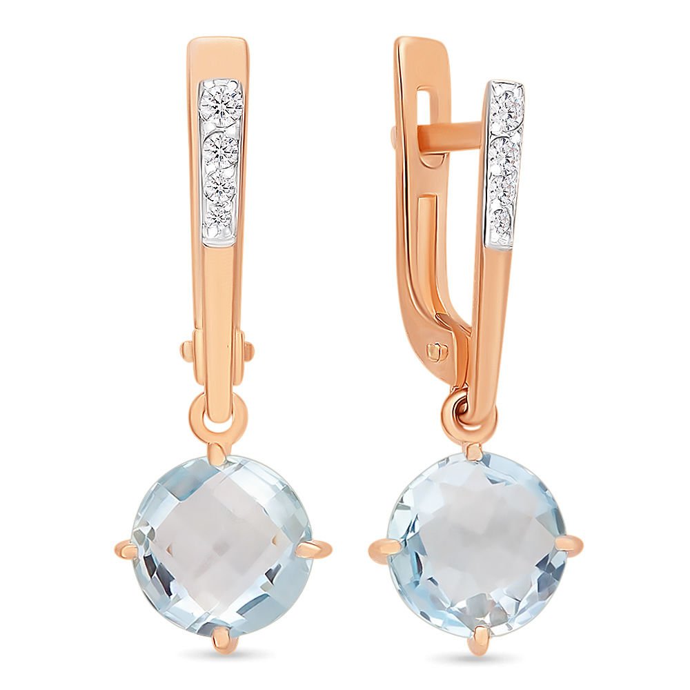 

Серьги из красного золота с топазом, фианитом 585Gold 202005110, 202005110