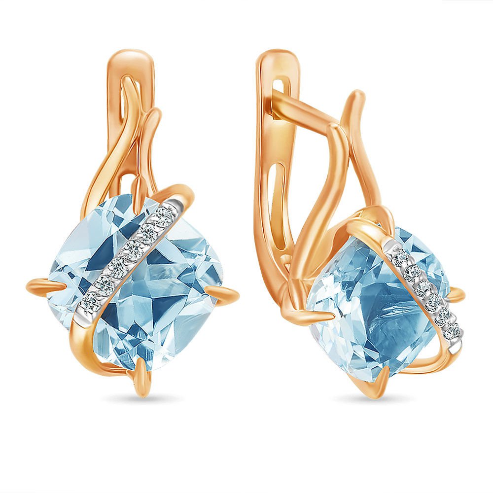

Серьги из красного золота с топазом, фианитом 585Gold 202005095, 202005095