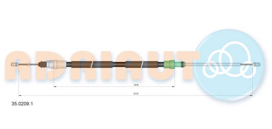 ADRIAUTO Трос ручника ADRIAUTO 35.0209.1