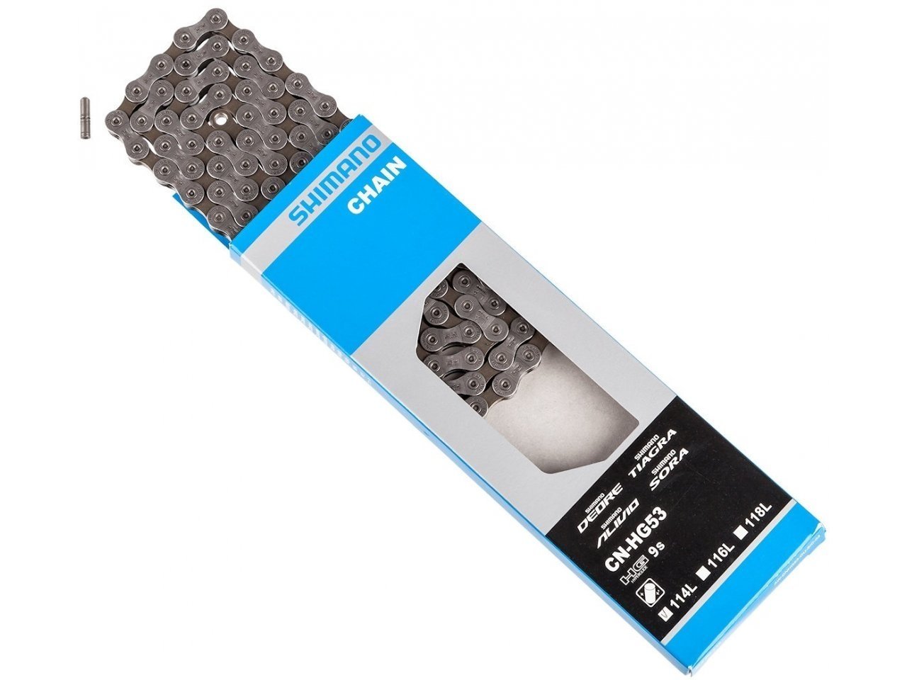 

Цепь Shimano Deore, HG53, 9 ск, 118 зв., амп.пин (1шт)