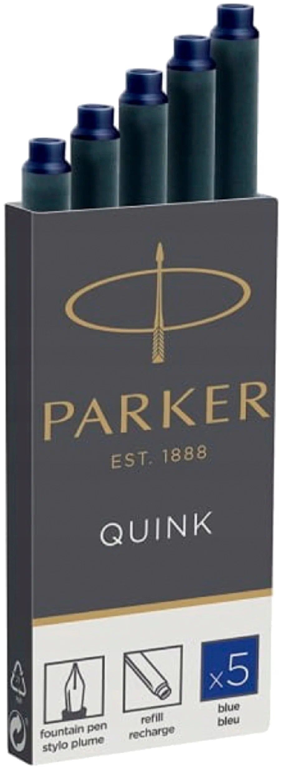 

Набор картриджей для перьевой ручки Parker Z11, 5 штук, синие чернила