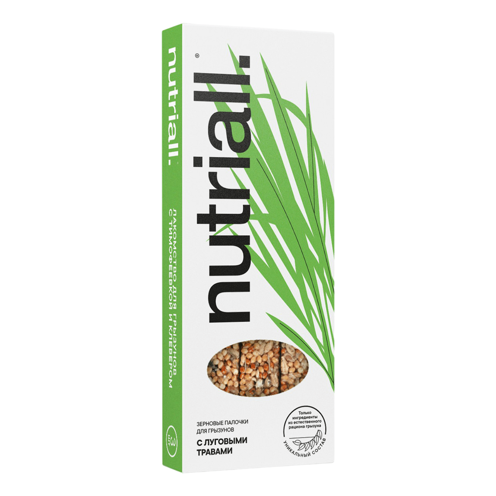 Лакомство для грызунов Nutriall Зерновые палочки с луговыми травами, 90 г