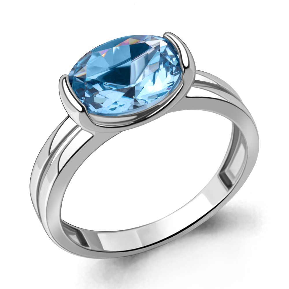 

Кольцо из серебра с топазом искусственным Aquamarine Aquamarine 6974092_925_р р. 18,5, 6974092_925_р