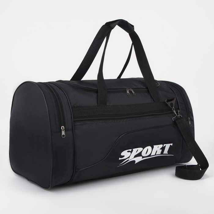 фото Amen сумка спортивная, отдел на молнии, 3 наружных кармана, длинный ремень, черный