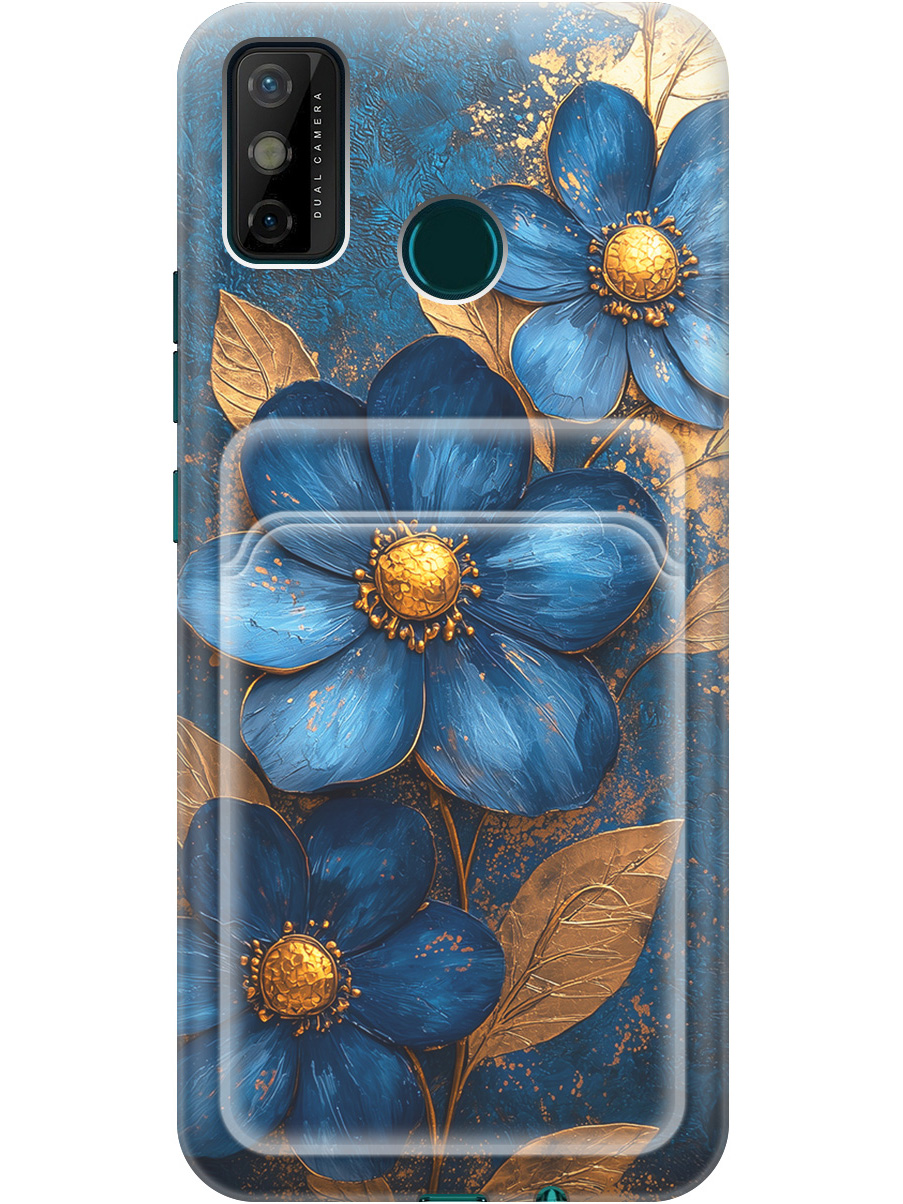 

Силиконовый чехол на Tecno Spark 6 Go с принтом с карманом для карты 835331, Прозрачный;золотистый;синий, 741735623
