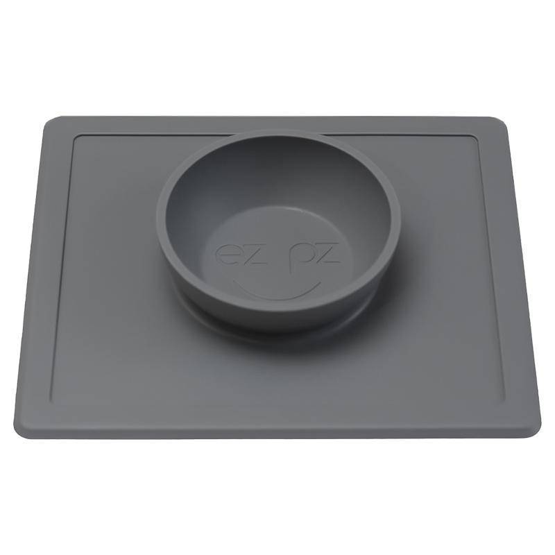 Тарелка Ezpz Happy Bowl Grey ezpz низкая тарелка с разделителями на прямоугольном подносе happy mat 540 мл