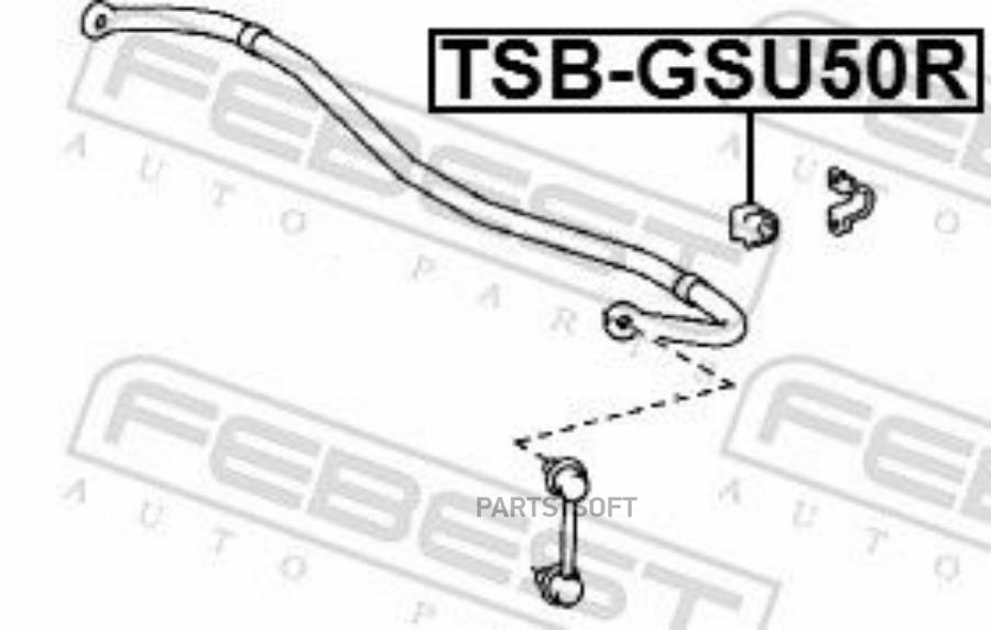 

FEBECT TSBGSU50R TSB-GSU50R_втулка стабилизатора заднего! d21\ Toyota Highlander, Lexus RX