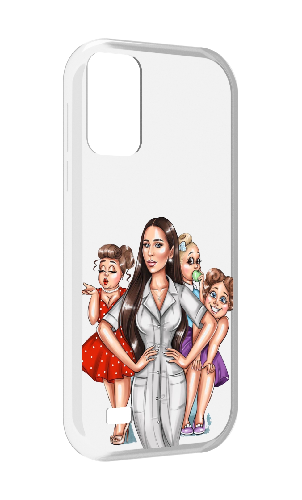 

Чехол MyPads Милые-дамы женский для Oukitel C31, Прозрачный, Tocco