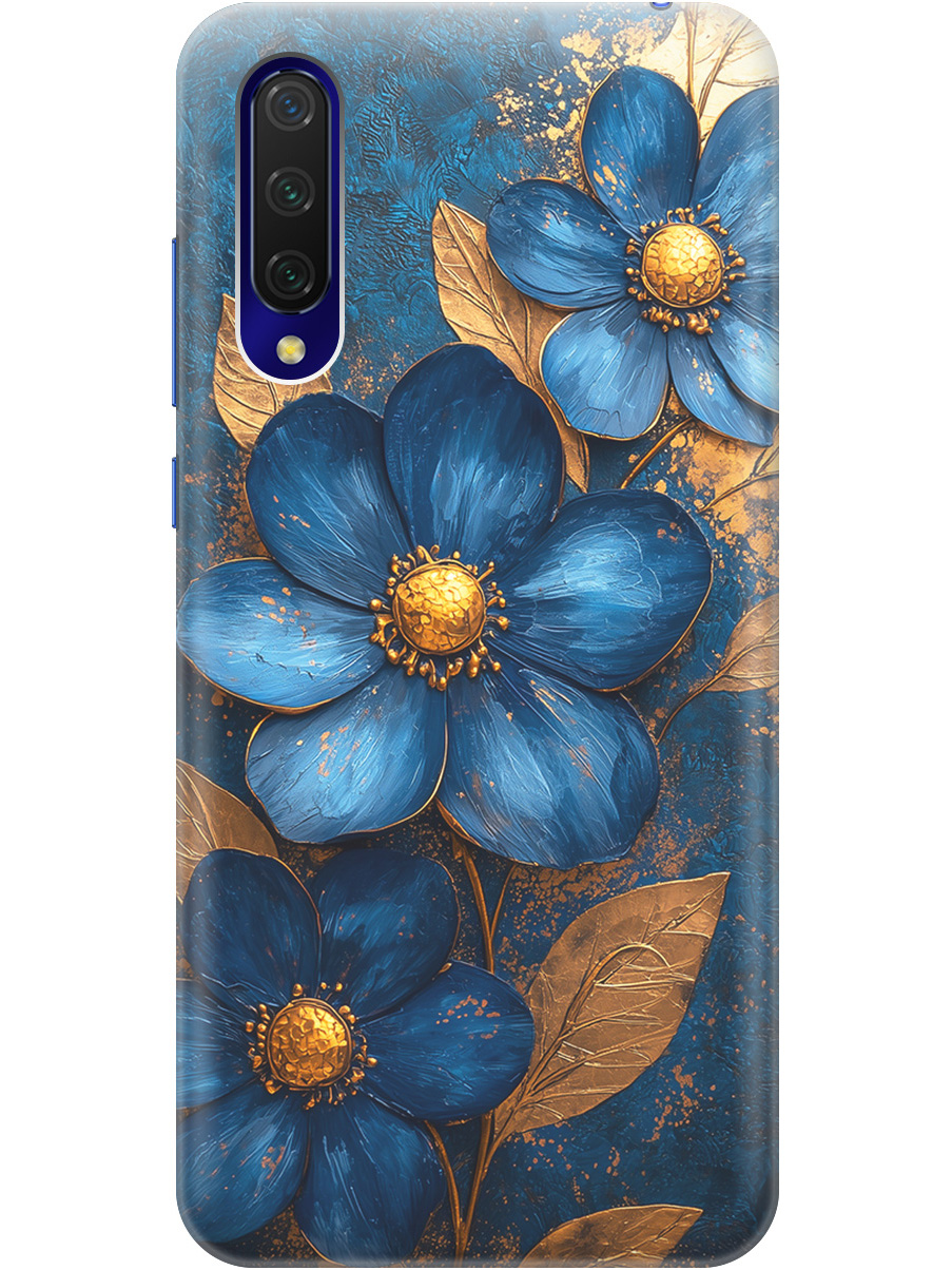 

Силиконовый чехол на Xiaomi Mi 9 Lite / CC9 с принтом "Синие цветы, золотые листья", Прозрачный;золотистый;синий, 721722523