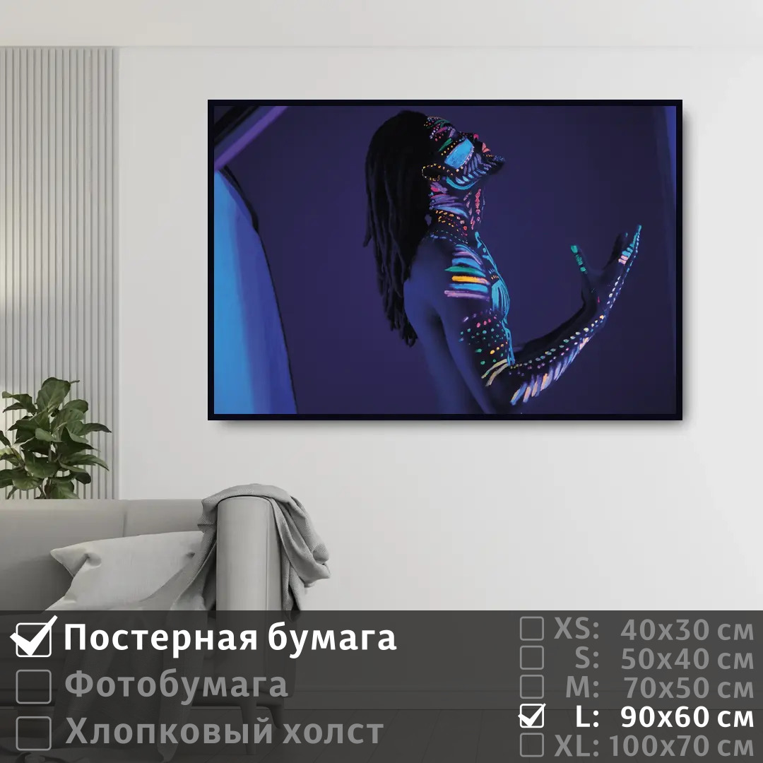 

Постер на стену ПолиЦентр Молодой человек неон 90х60 см, МолодойЧеловекНеон