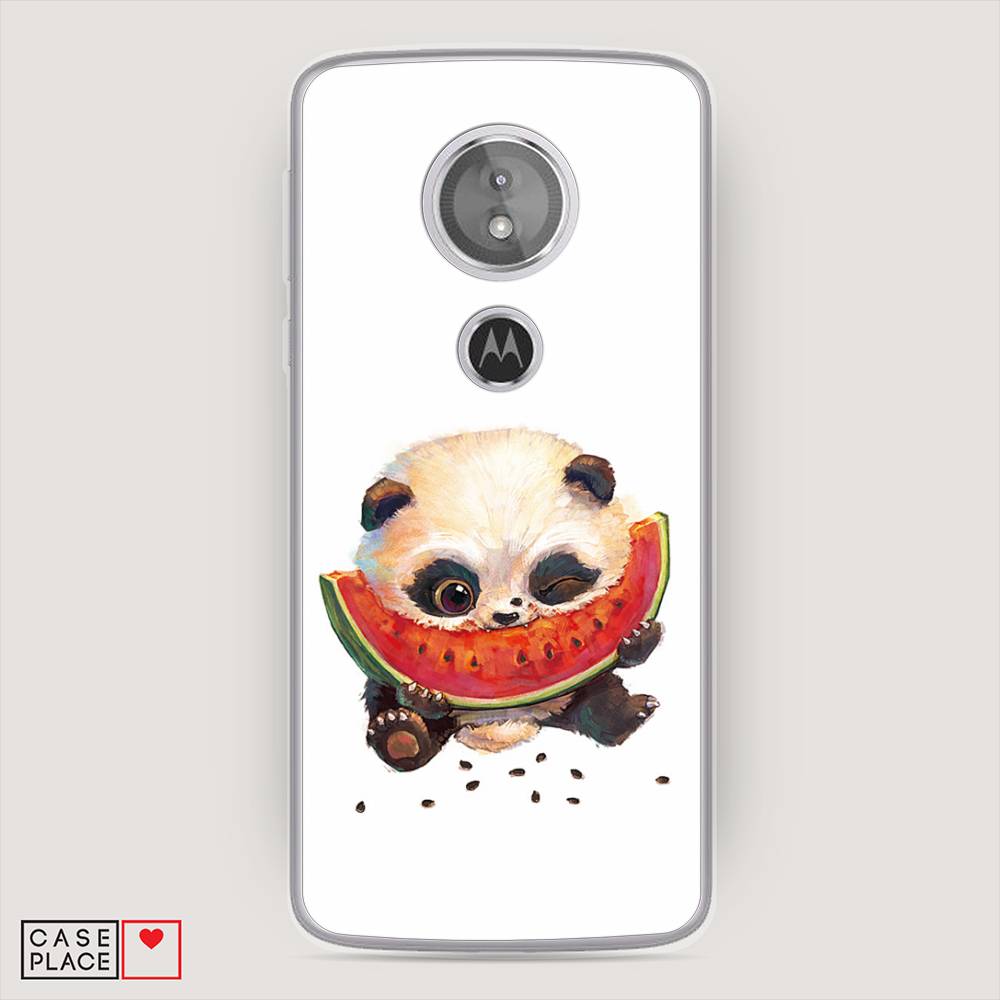 

Чехол Awog на Motorola Moto E5 / Моторола Мото E5 "Малыш панды с арбузом", Разноцветный, 241050-1