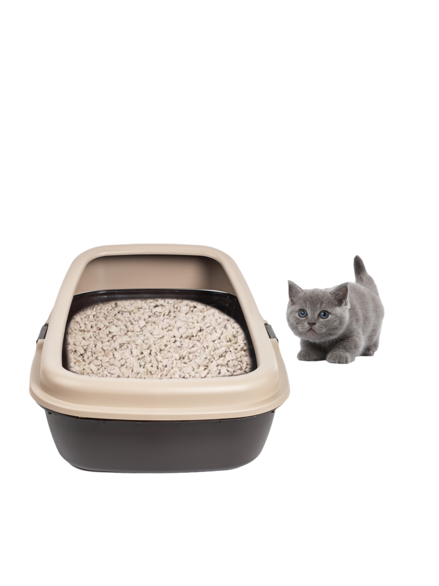 Лоток для домашних животных PET PLAST'ART, бежевый, с бортиками, 59 х 39 х 20.5 см