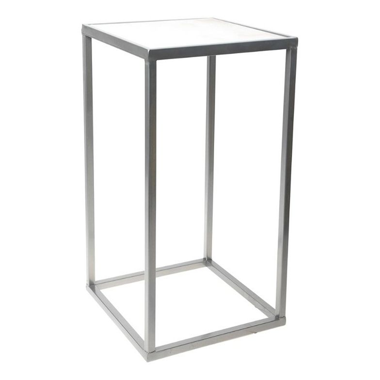 

Столик интерьерный с белым мрамором Glasar серебристый 38 x 38 x 64 см